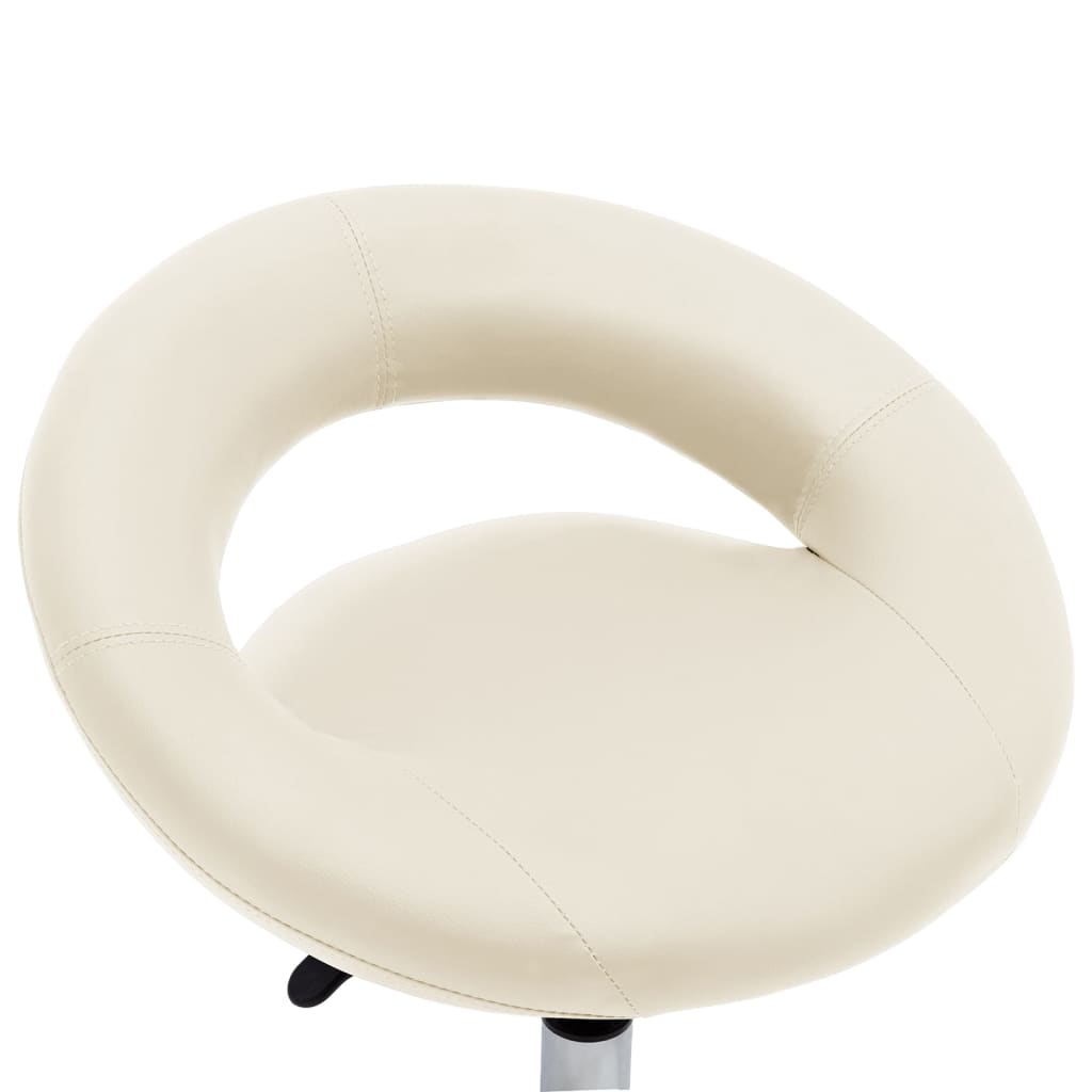 Swivel Dining Chair, Cream, Artificial Leather (323667)