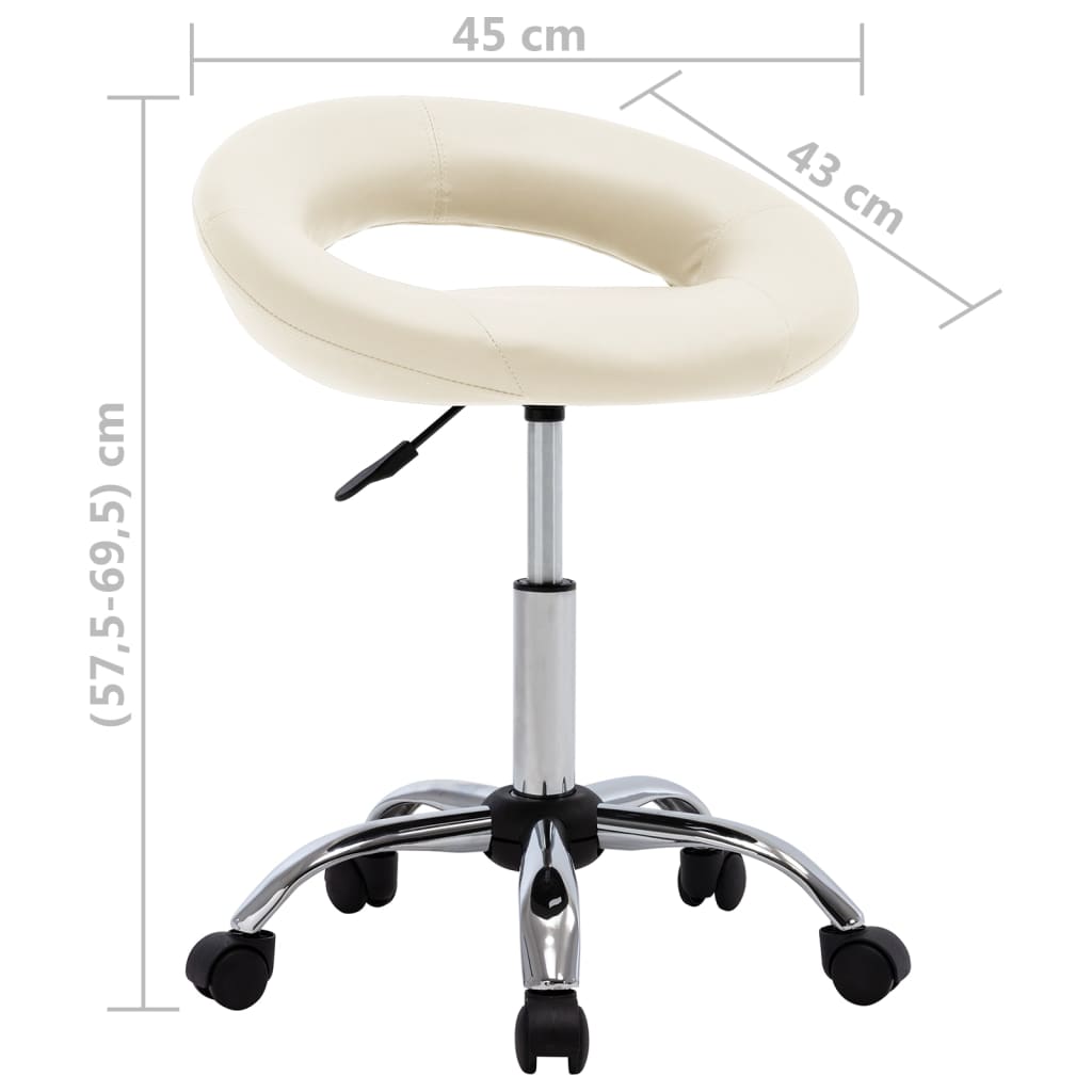 Swivel Dining Chair, Cream, Artificial Leather (323667)
