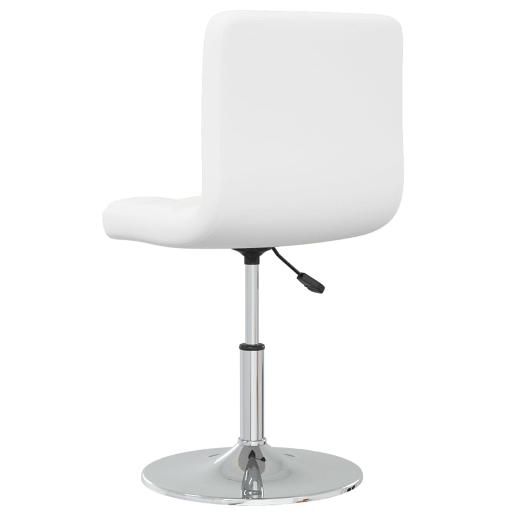 Dining chairs, 6 pcs., white, faux leather