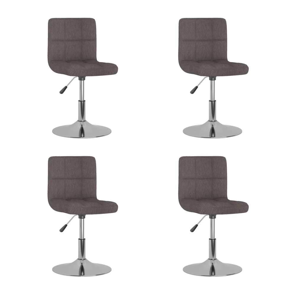 Swivel dining chairs, 4 pcs, taupe fabric