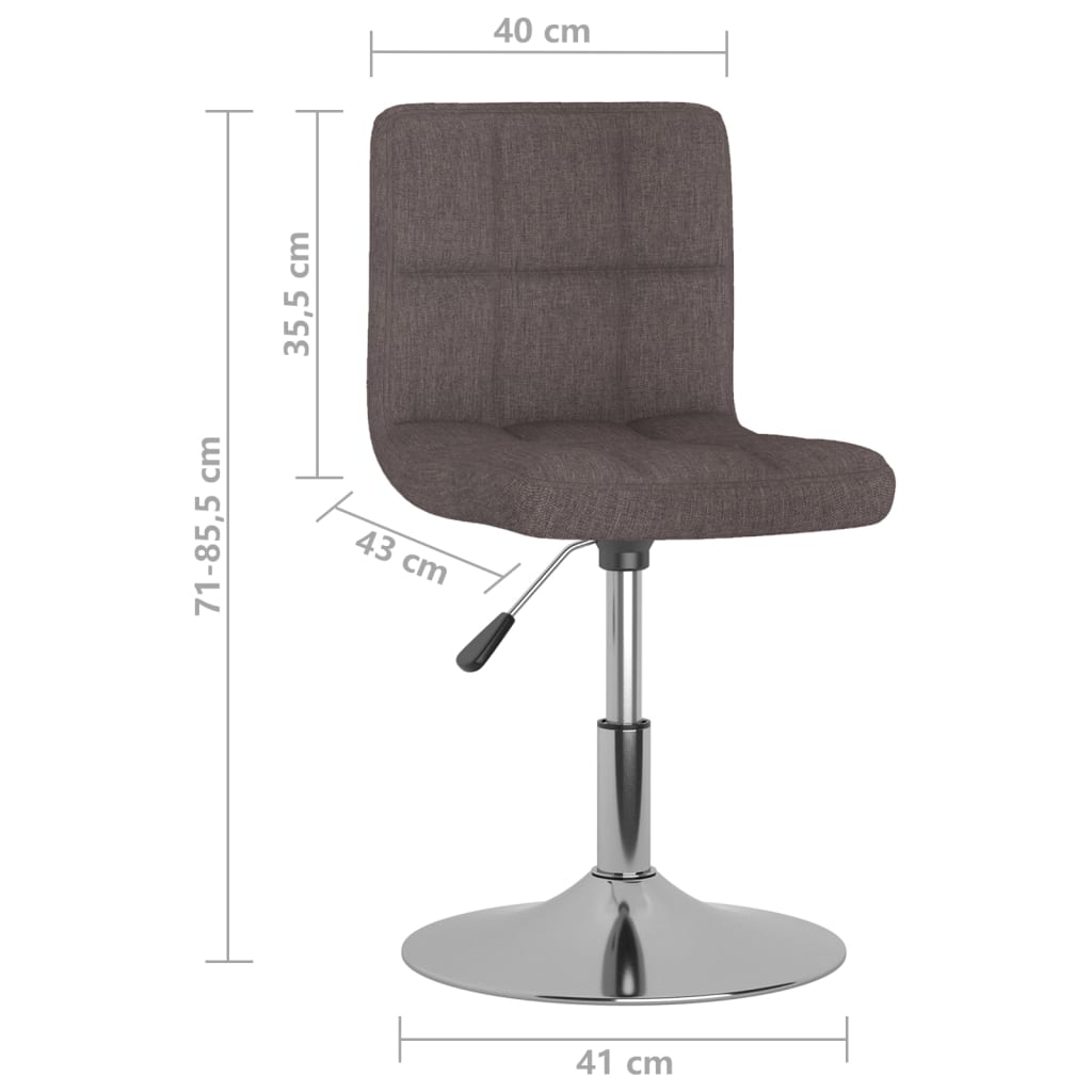 Swivel dining chairs, 4 pcs, taupe fabric