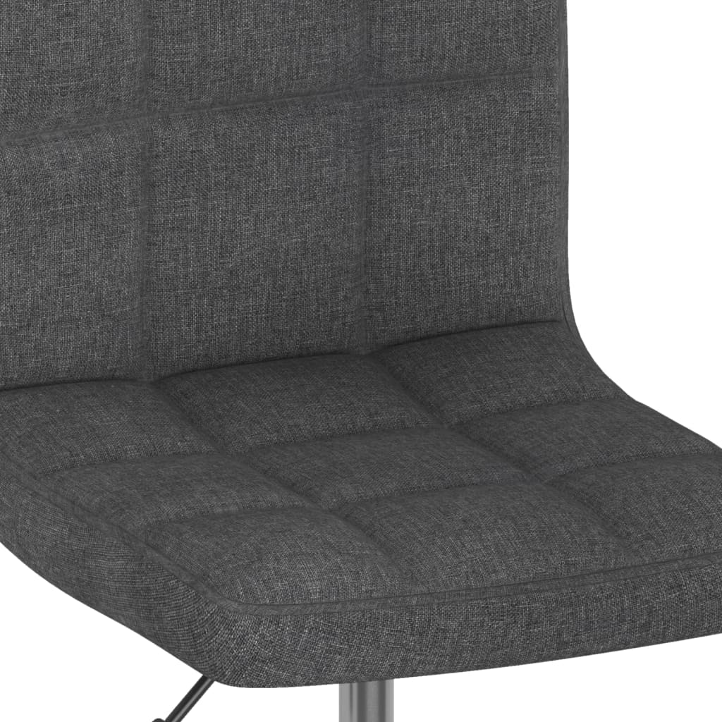 Swivel dining chairs, 6 pcs., dark grey, fabric