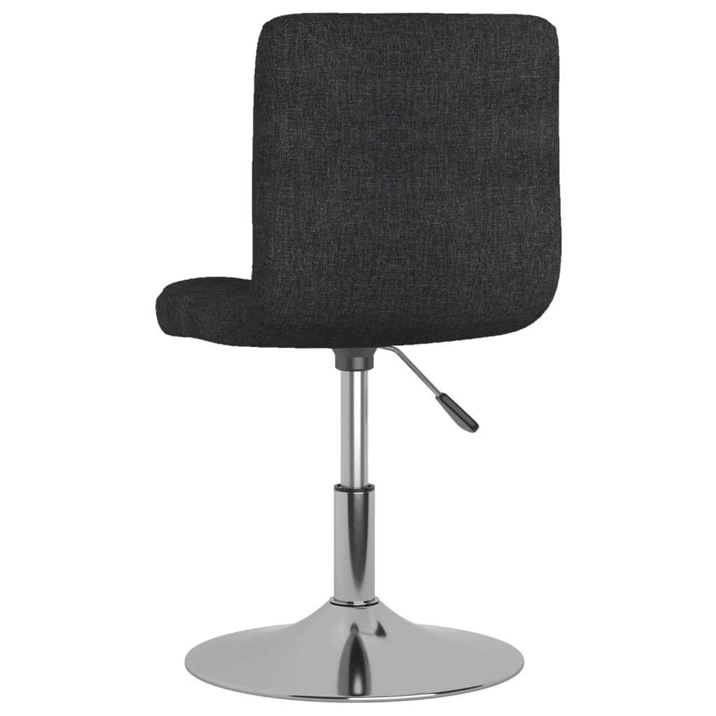 Swivel dining chairs, 6 pcs., black, fabric