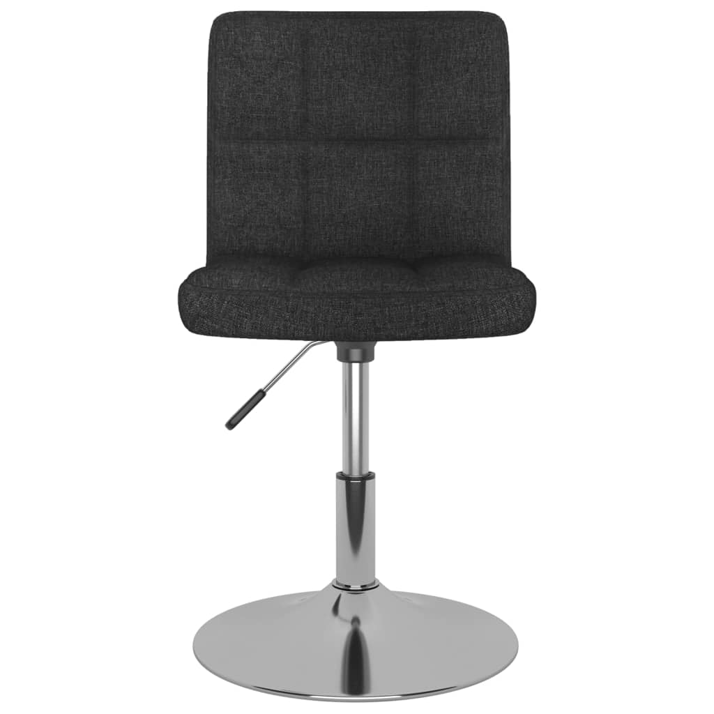 Swivel dining chairs, 6 pcs., black, fabric