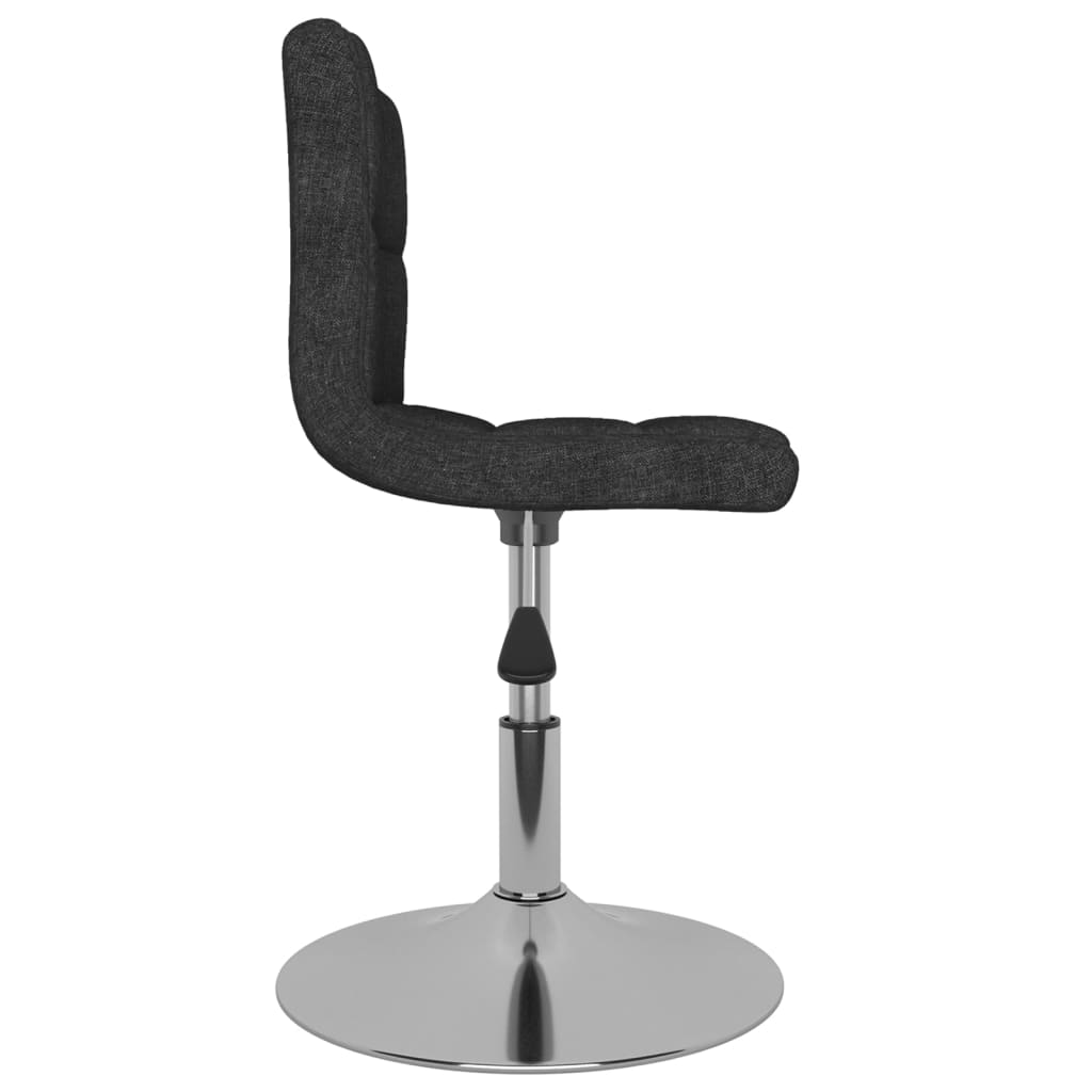 Swivel dining chairs, 6 pcs., black, fabric