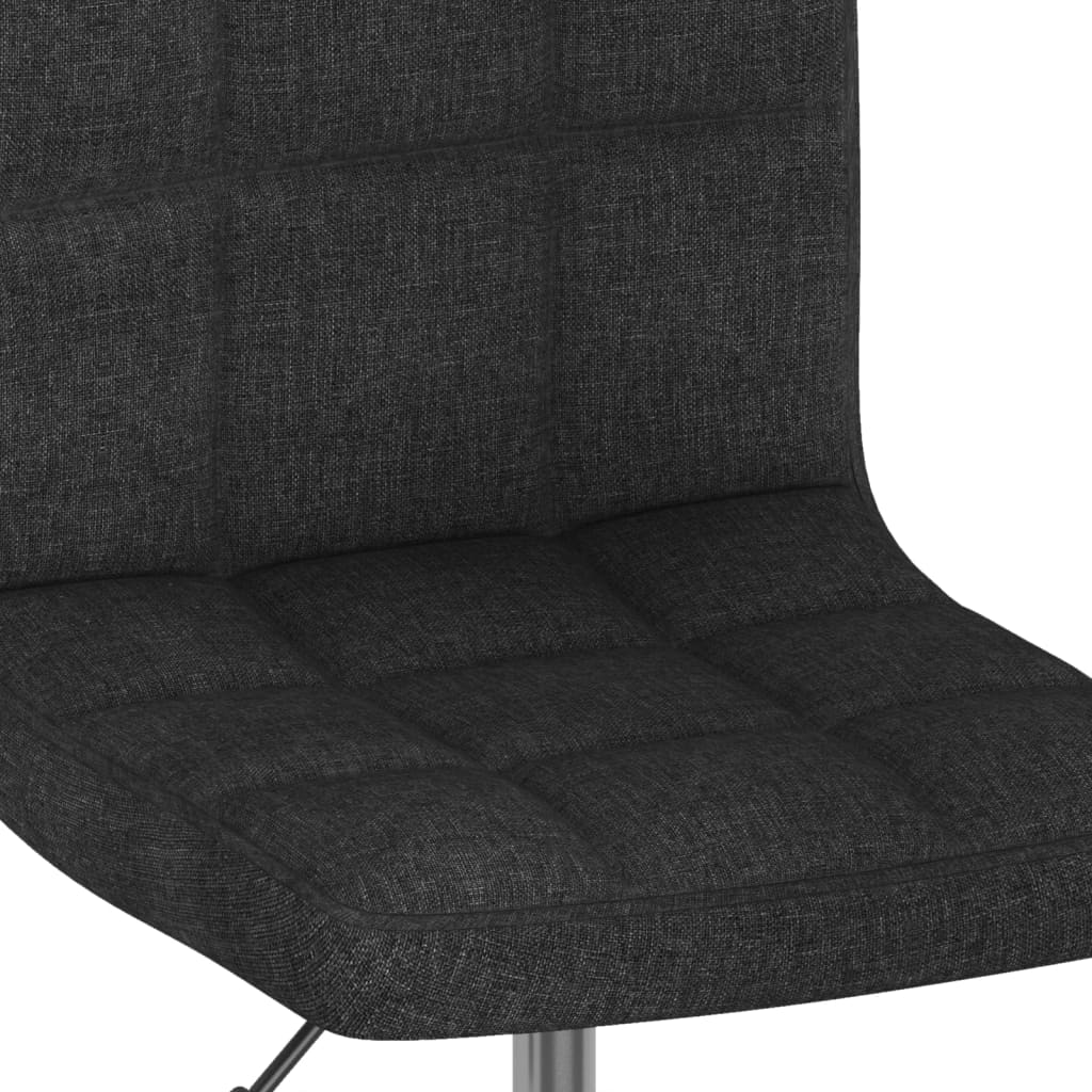 Swivel dining chairs, 6 pcs., black, fabric