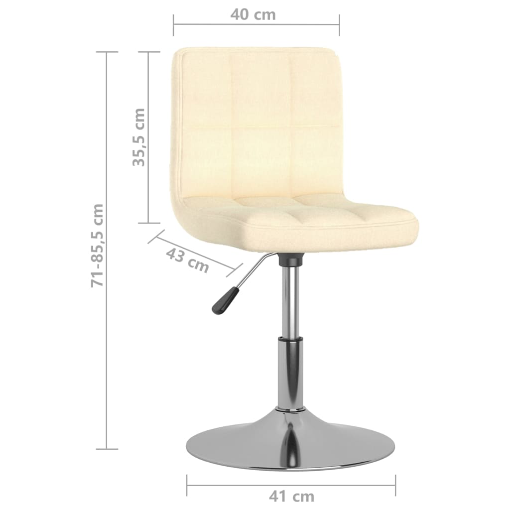 Swivel dining chair, cream, fabric (334201)