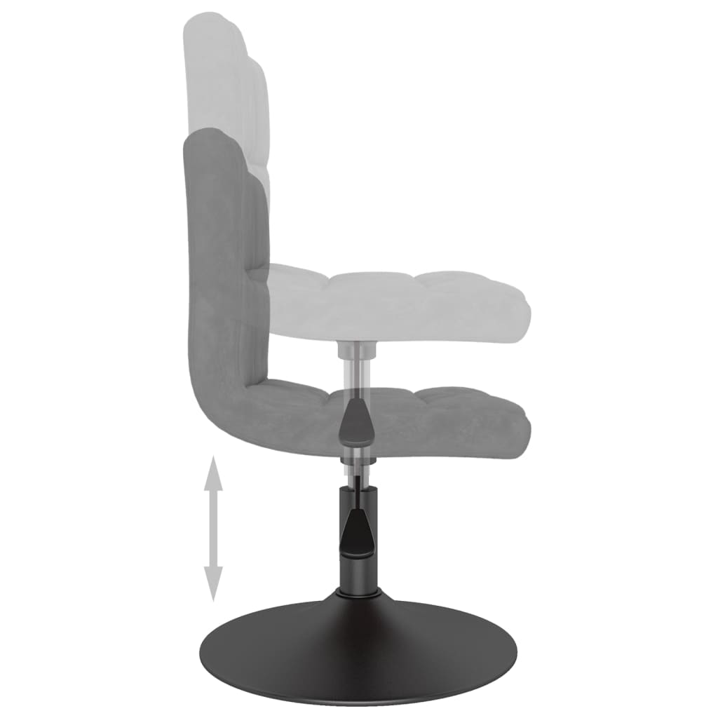 Swivel dining chairs, 4 pcs., light grey, velvet