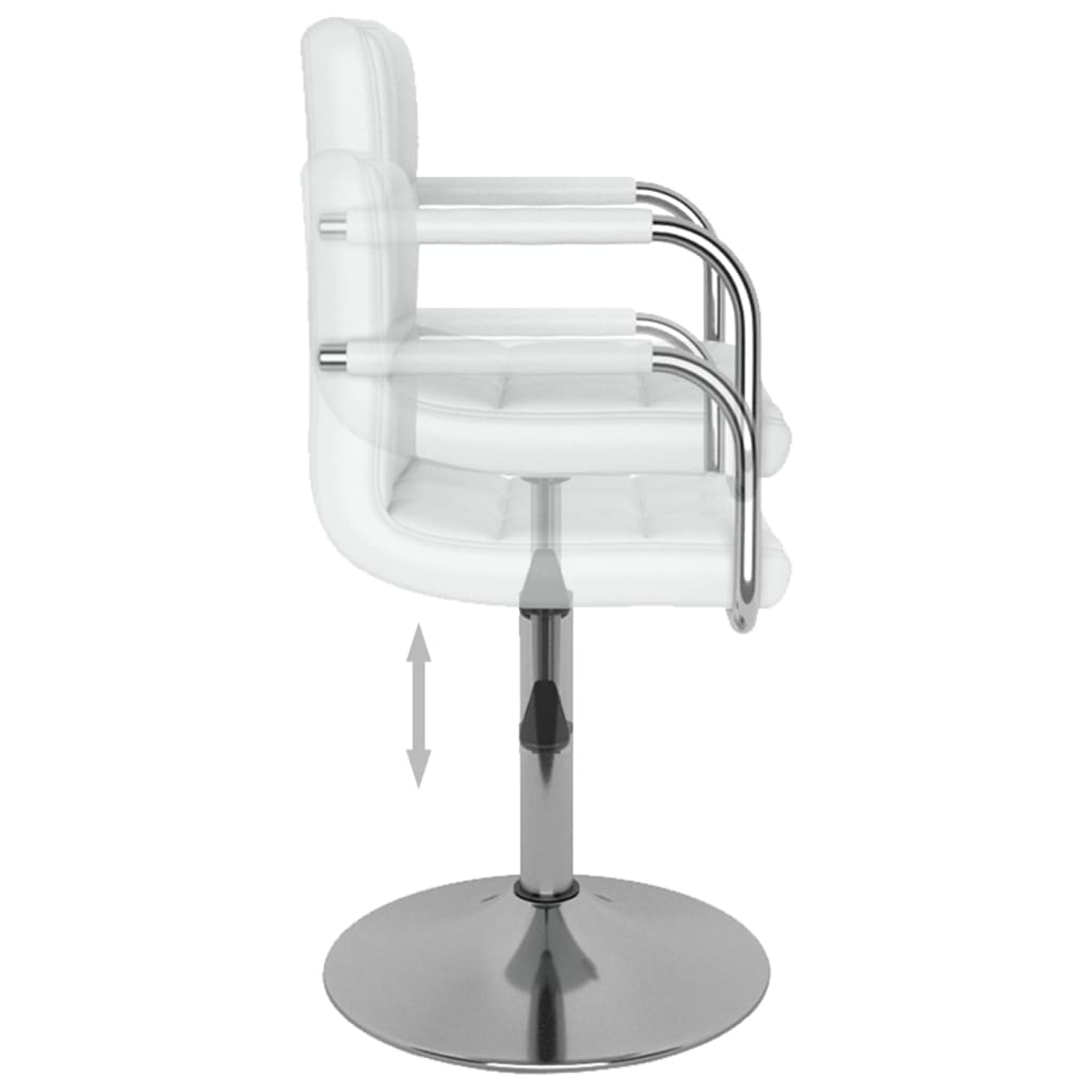 Swivel Dining Chairs, 4 pcs, White, Faux Leather