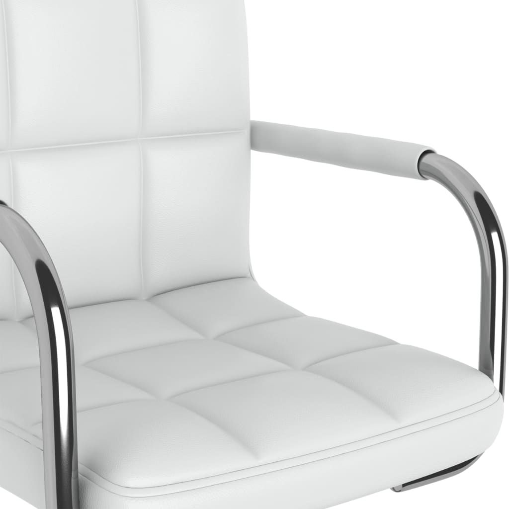 Swivel Dining Chairs, 4 pcs, White, Faux Leather