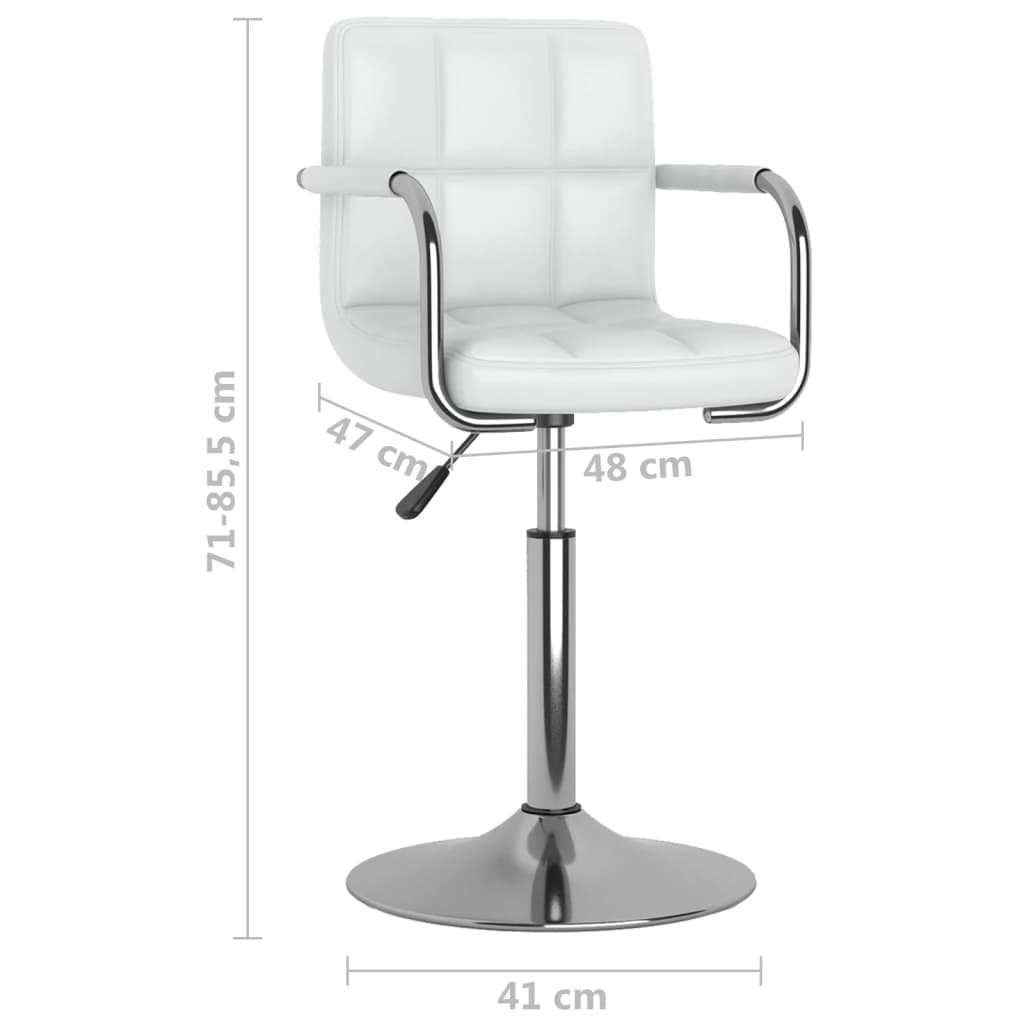 Swivel Dining Chairs, 4 pcs, White, Faux Leather