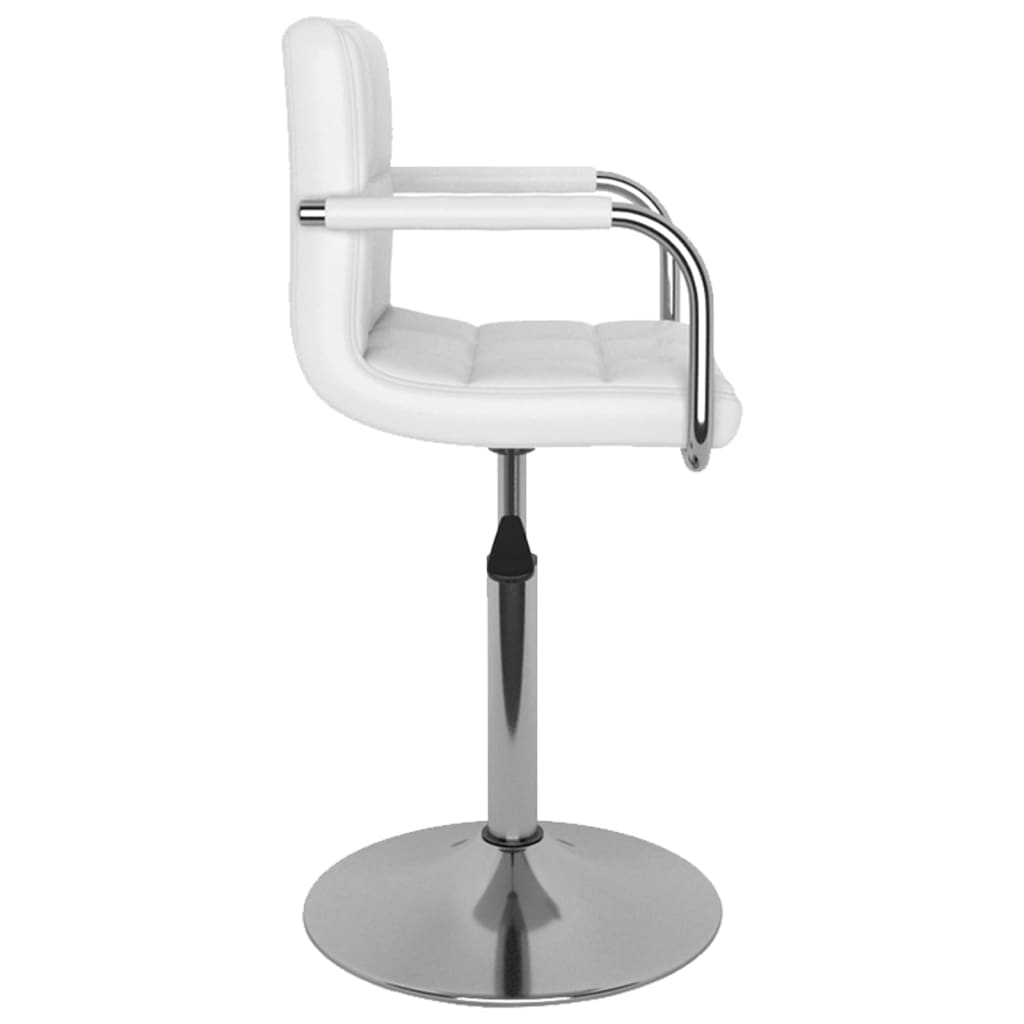 Swivel dining chairs, 6 pcs, white, artificial leather