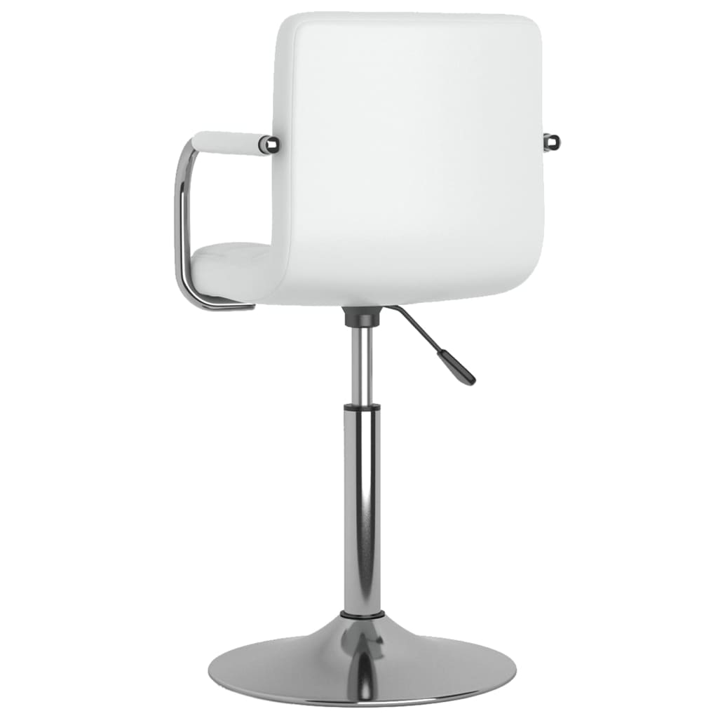 Swivel dining chairs, 6 pcs, white, artificial leather