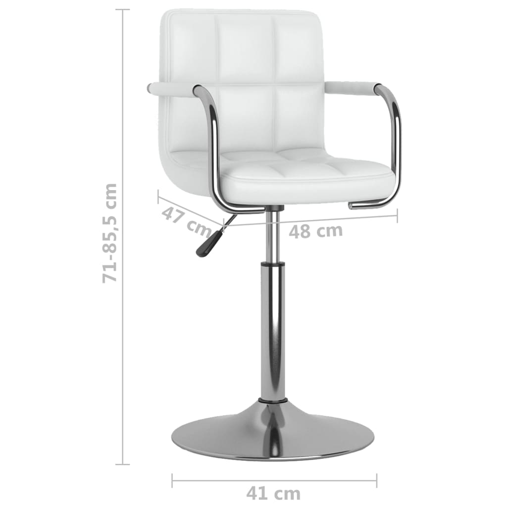 Swivel dining chairs, 6 pcs, white, artificial leather