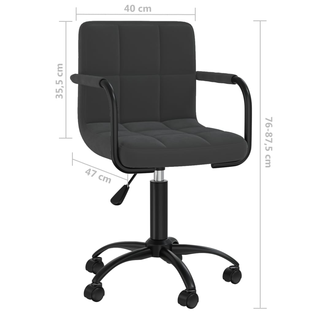 Swivel dining chairs, 4 pcs., black, velvet