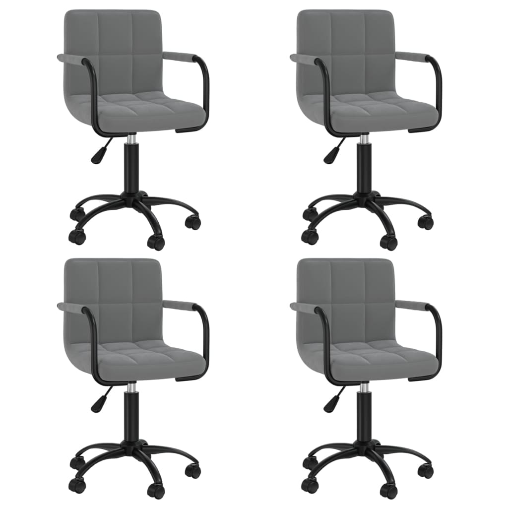 Swivel Dining Chairs, 4 pcs, Dark Grey, Velvet