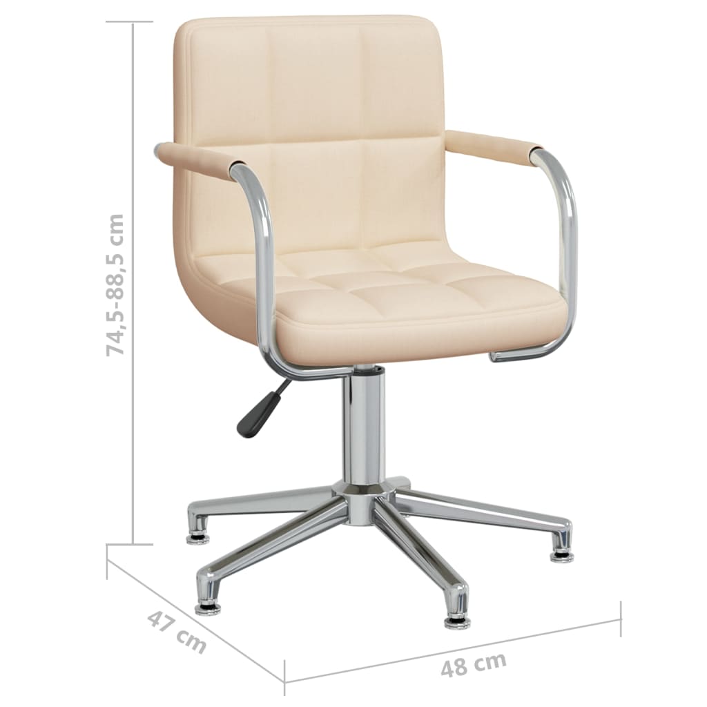 Swivel dining chair, cream, fabric (334731)