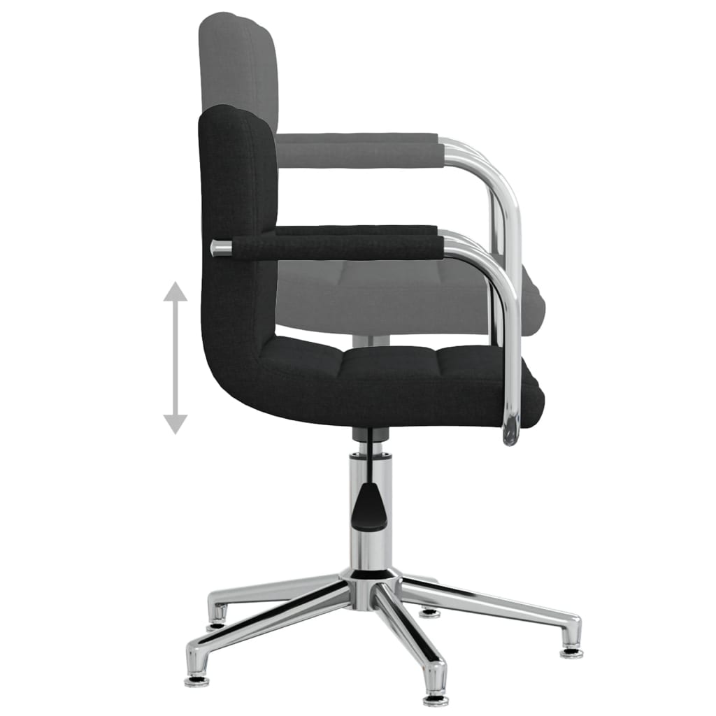 Swivel dining chair, black, fabric (334735)