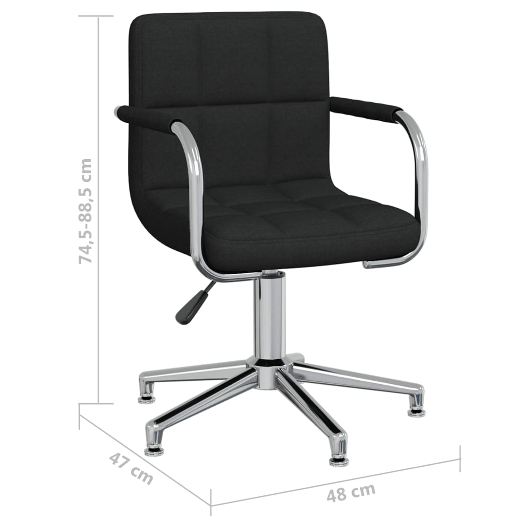Swivel dining chair, black, fabric (334735)