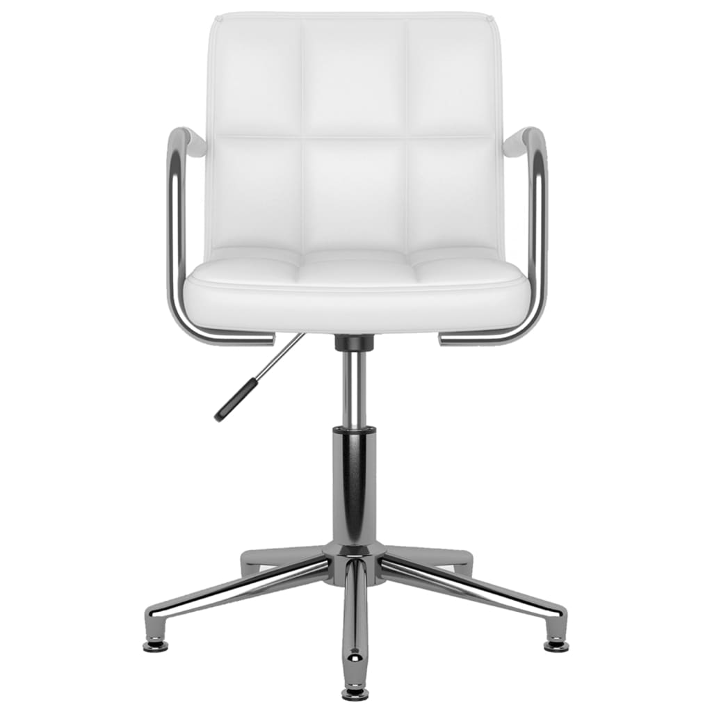 Swivel dining chairs, 6 pcs, white, artificial leather
