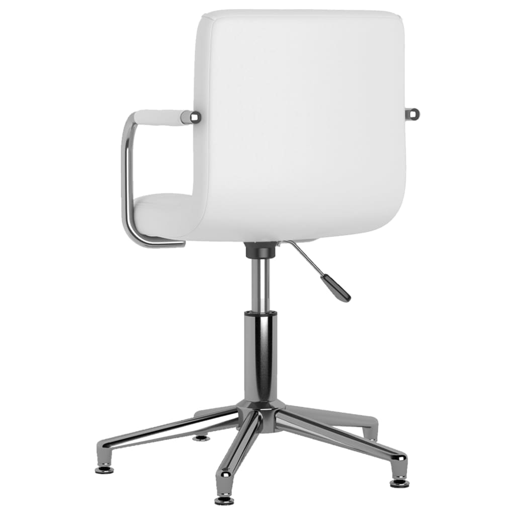 Swivel dining chairs, 6 pcs, white, artificial leather
