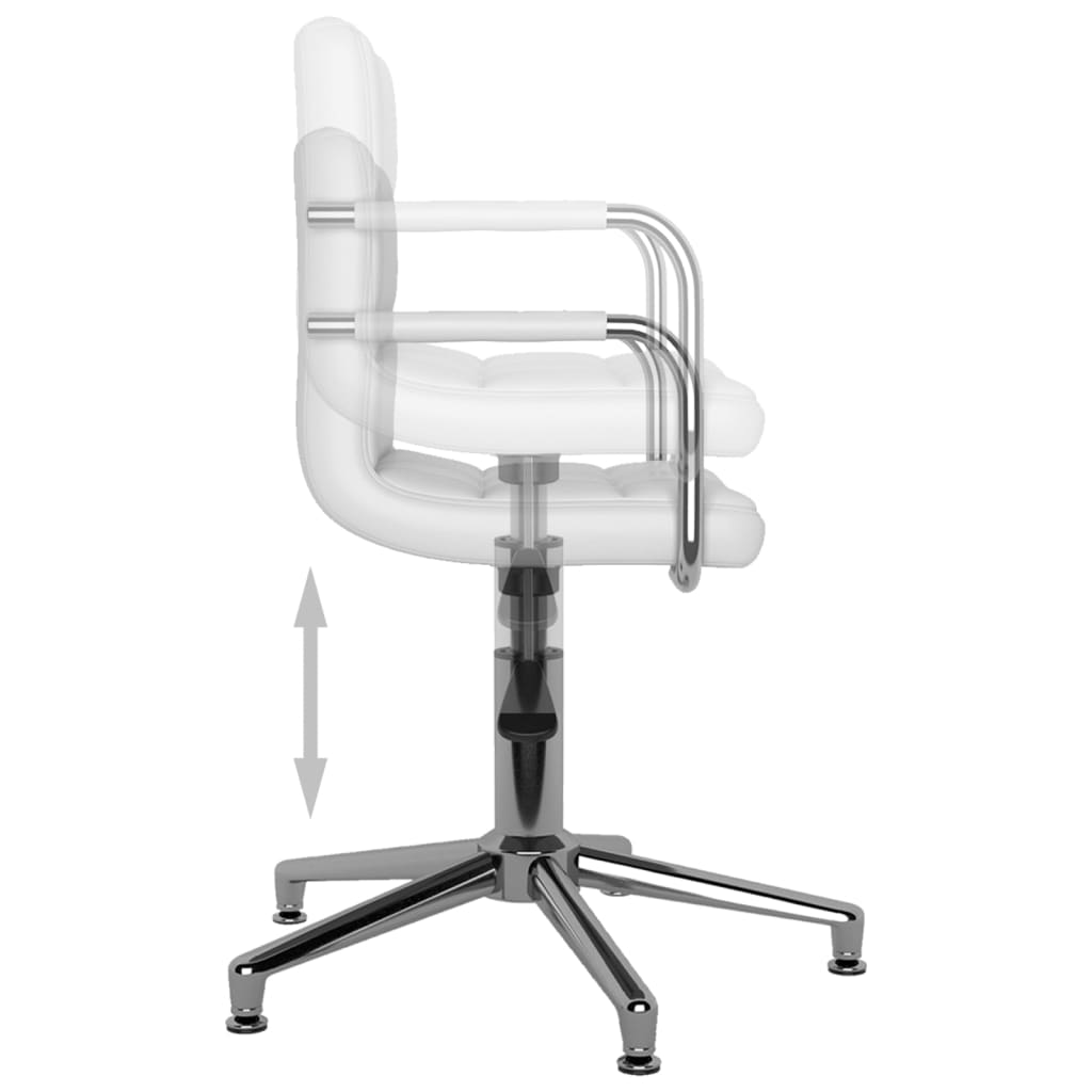 Swivel dining chairs, 6 pcs, white, artificial leather