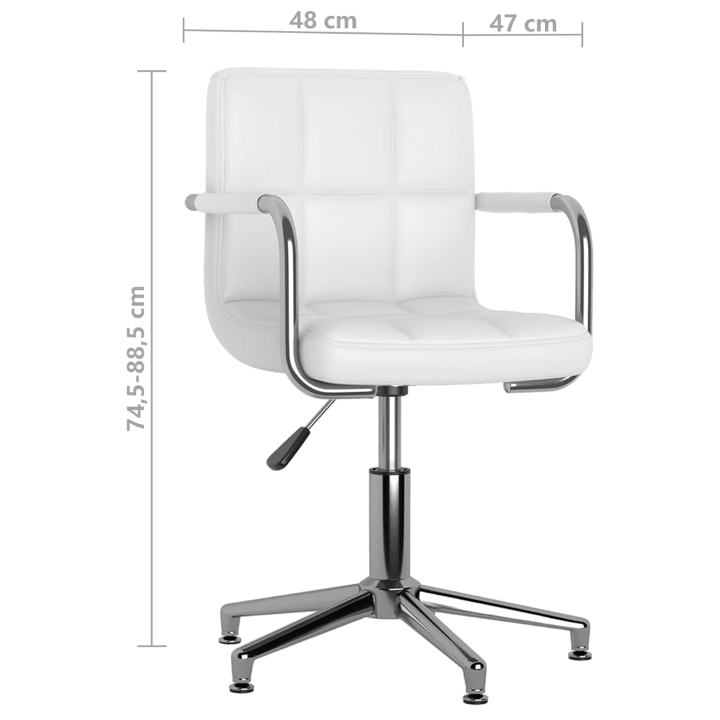 Swivel dining chairs, 6 pcs, white, artificial leather