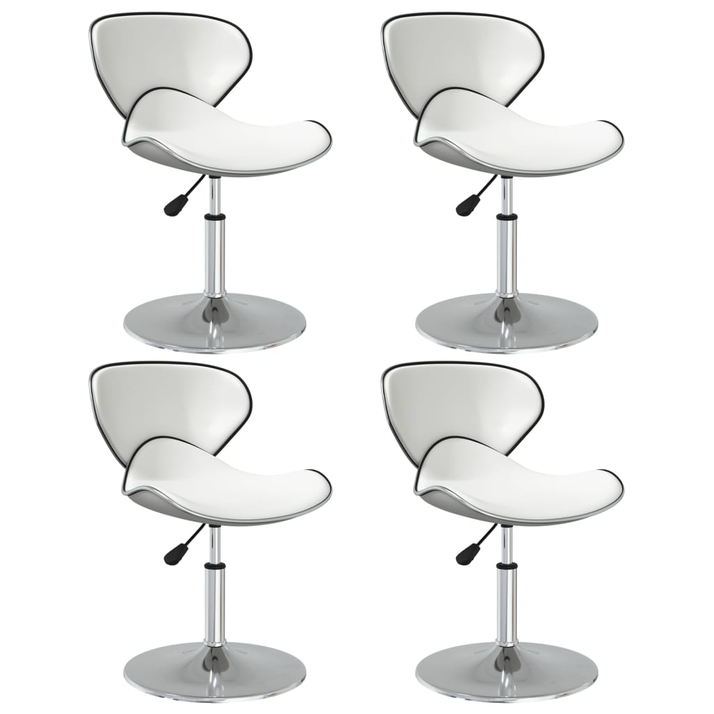 Dining chairs, 4 pcs, white, faux leather