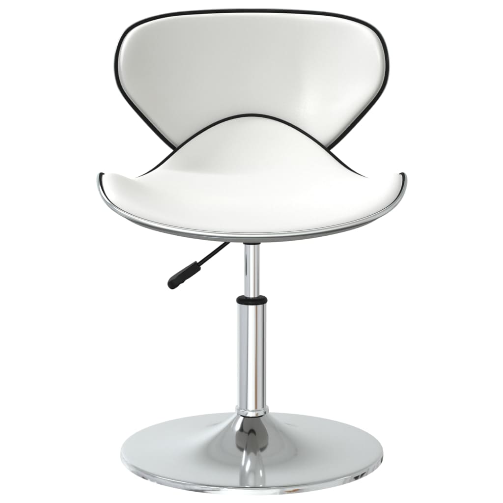 Dining chairs, 6 pcs, white, artificial leather