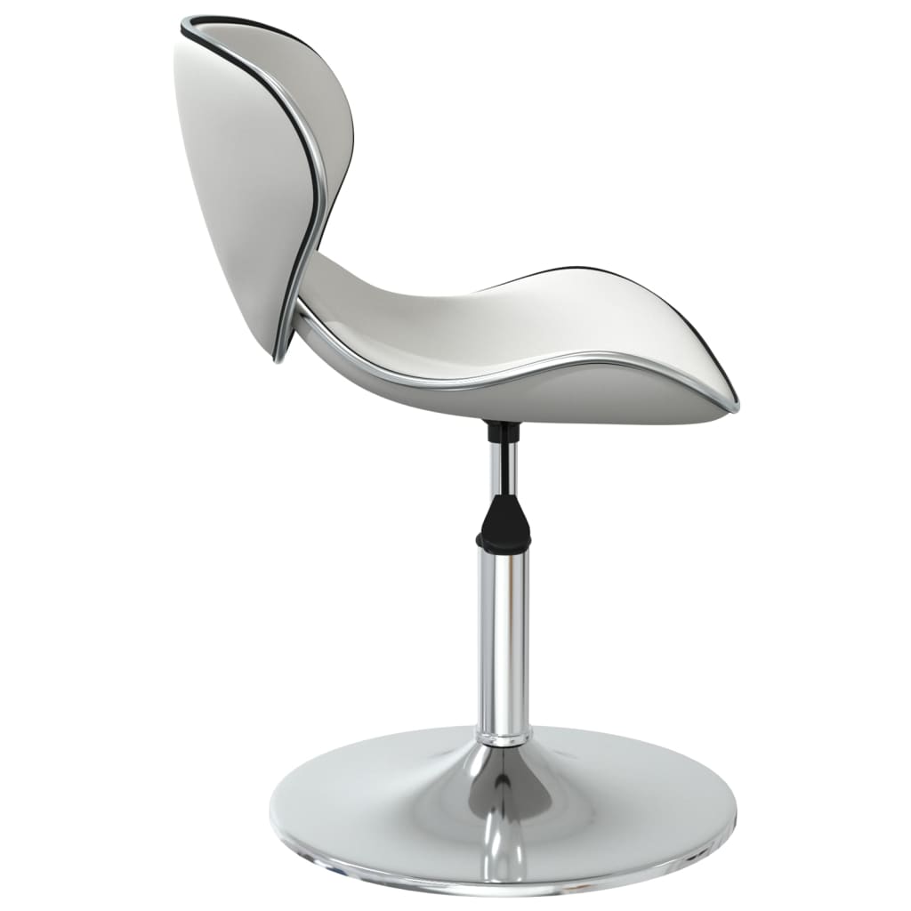 Dining chairs, 6 pcs, white, artificial leather