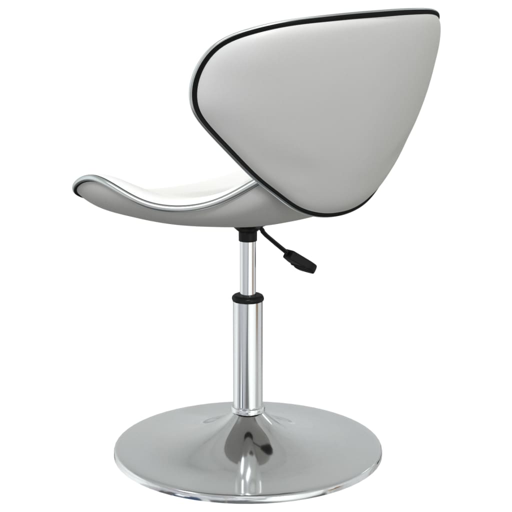 Dining chairs, 6 pcs, white, artificial leather