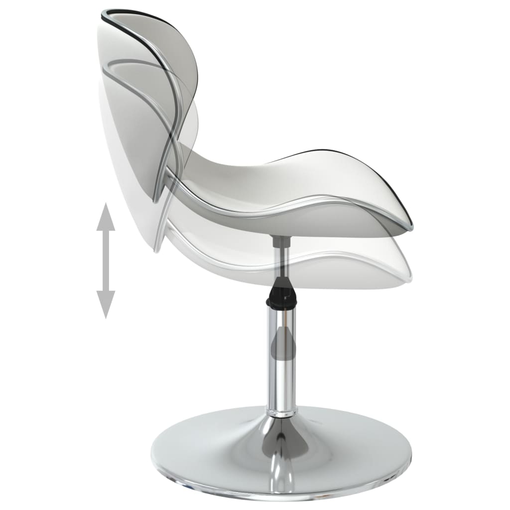 Dining chairs, 6 pcs, white, artificial leather