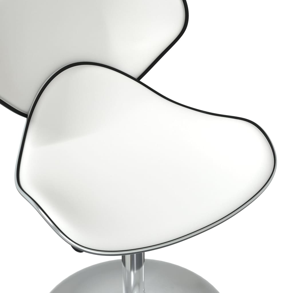 Dining chairs, 6 pcs, white, artificial leather