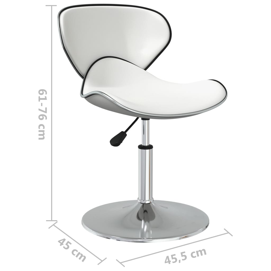 Dining chairs, 6 pcs, white, artificial leather