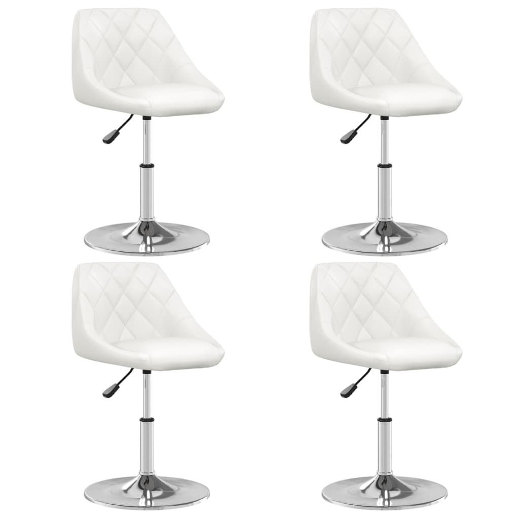 Dining chairs, 4 pcs, white, faux leather