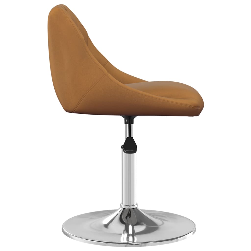 Swivel dining chairs, 6 pcs, brown, velvet