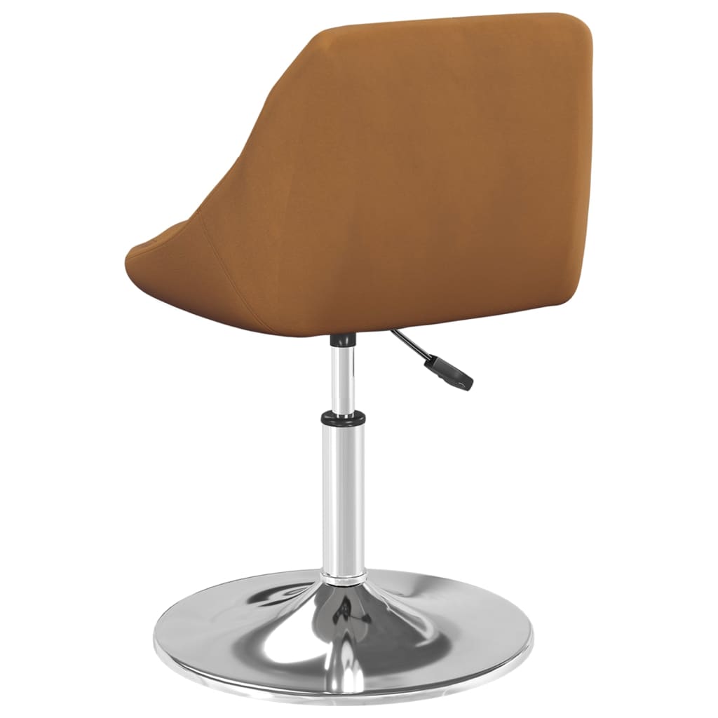 Swivel dining chairs, 6 pcs, brown, velvet