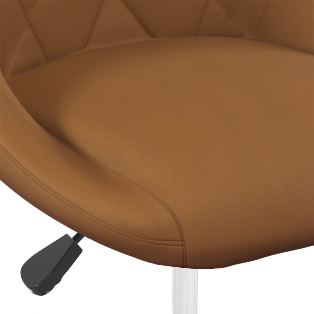 Swivel dining chairs, 6 pcs, brown, velvet