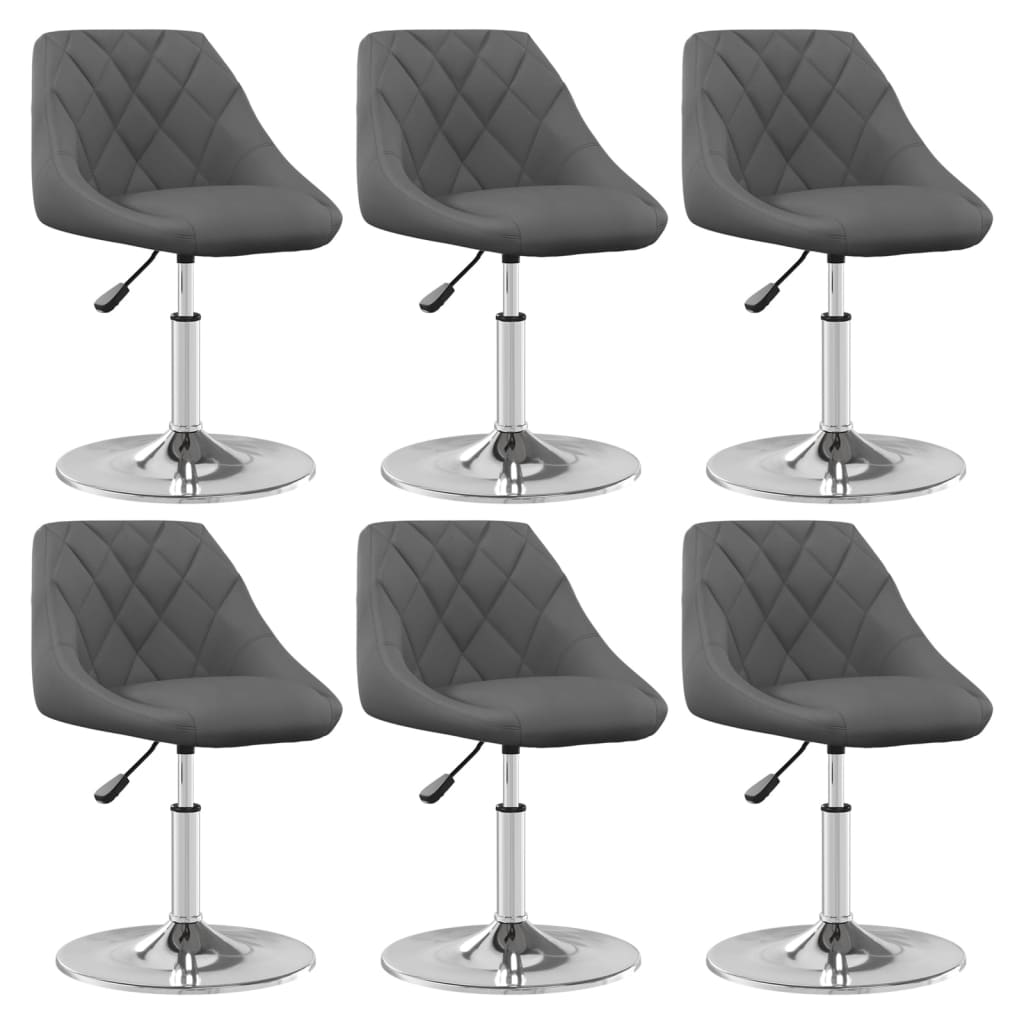Swivel Dining Chairs, 6 pcs, Dark Grey, Velvet