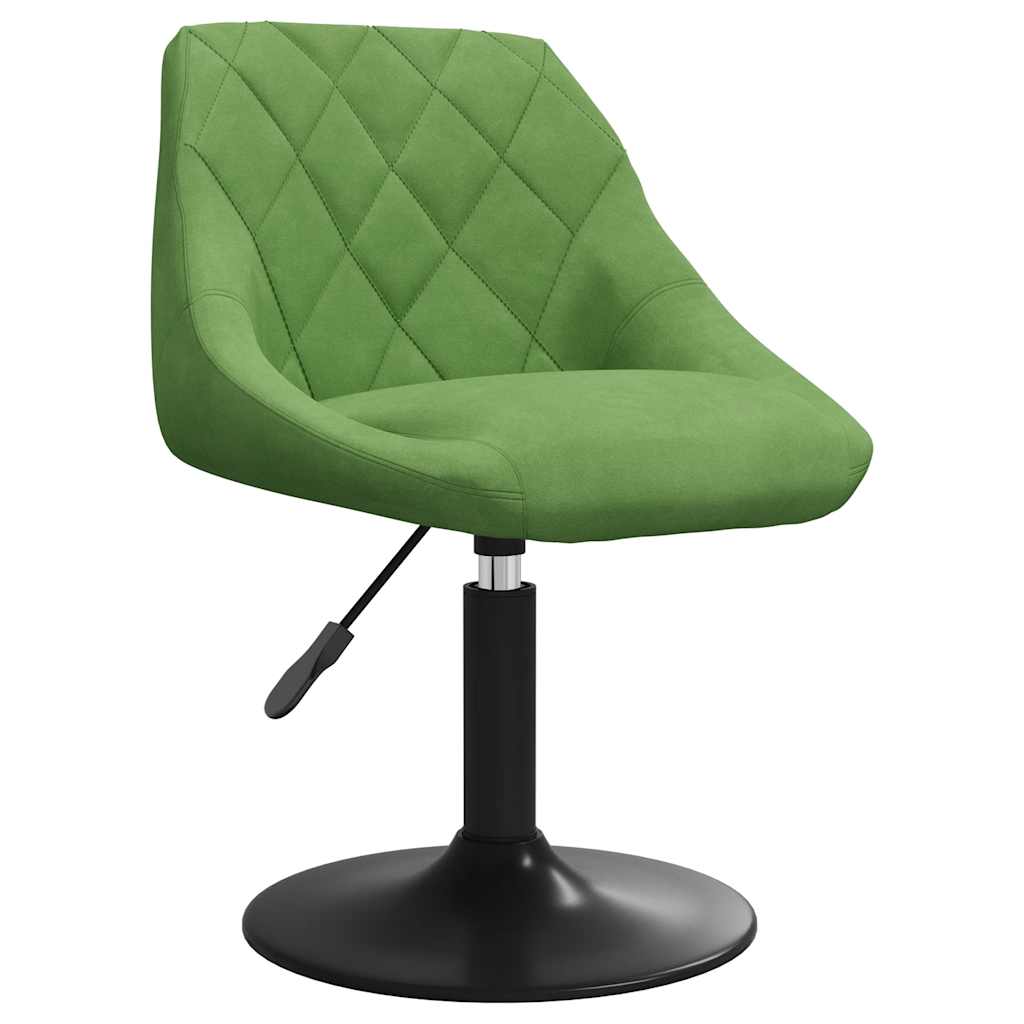 Swivel dining chairs, 4 pcs, light green, velvet