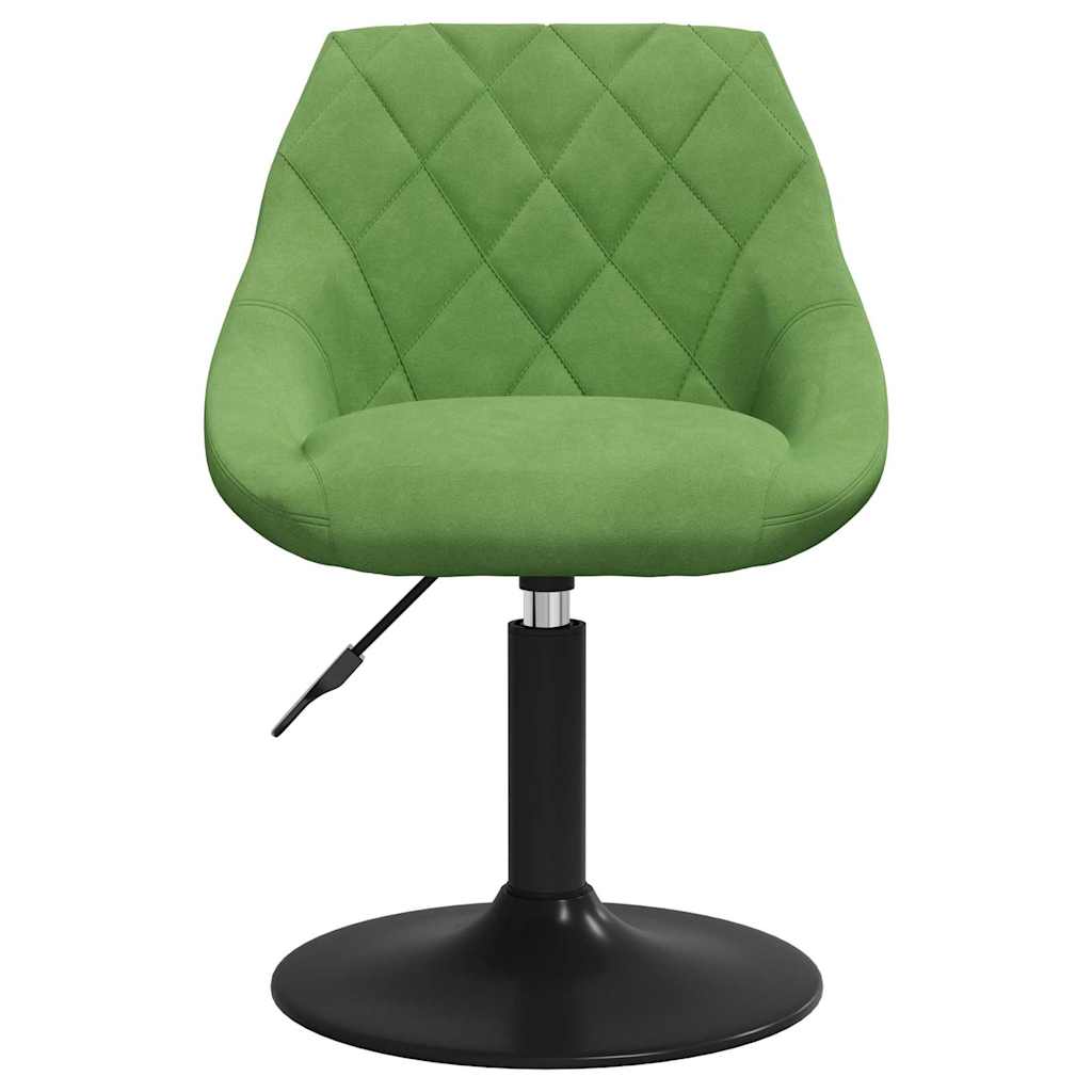 Swivel dining chairs, 4 pcs, light green, velvet
