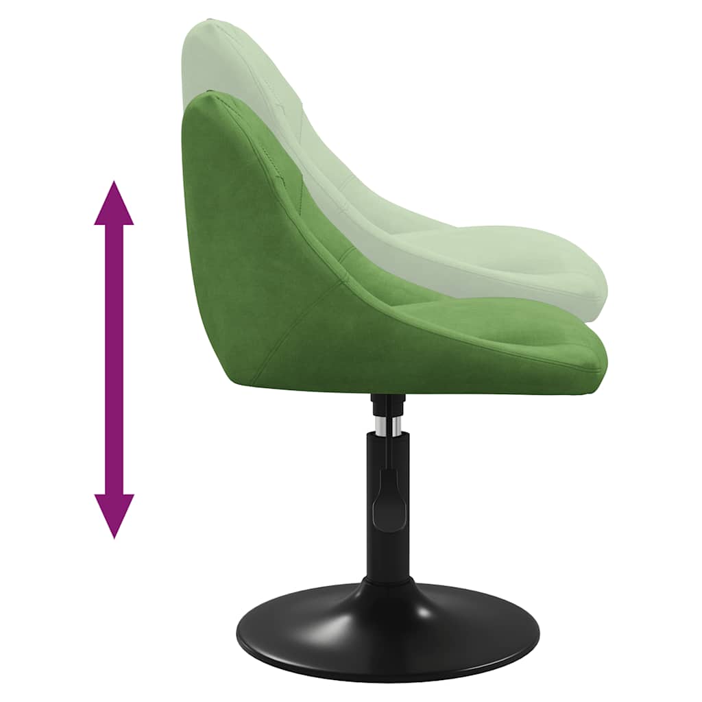 Swivel dining chairs, 4 pcs, light green, velvet