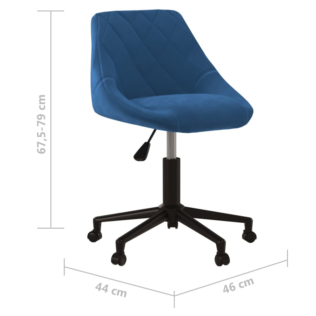 Swivel Dining Chair, Blue, Velvet (335488)
