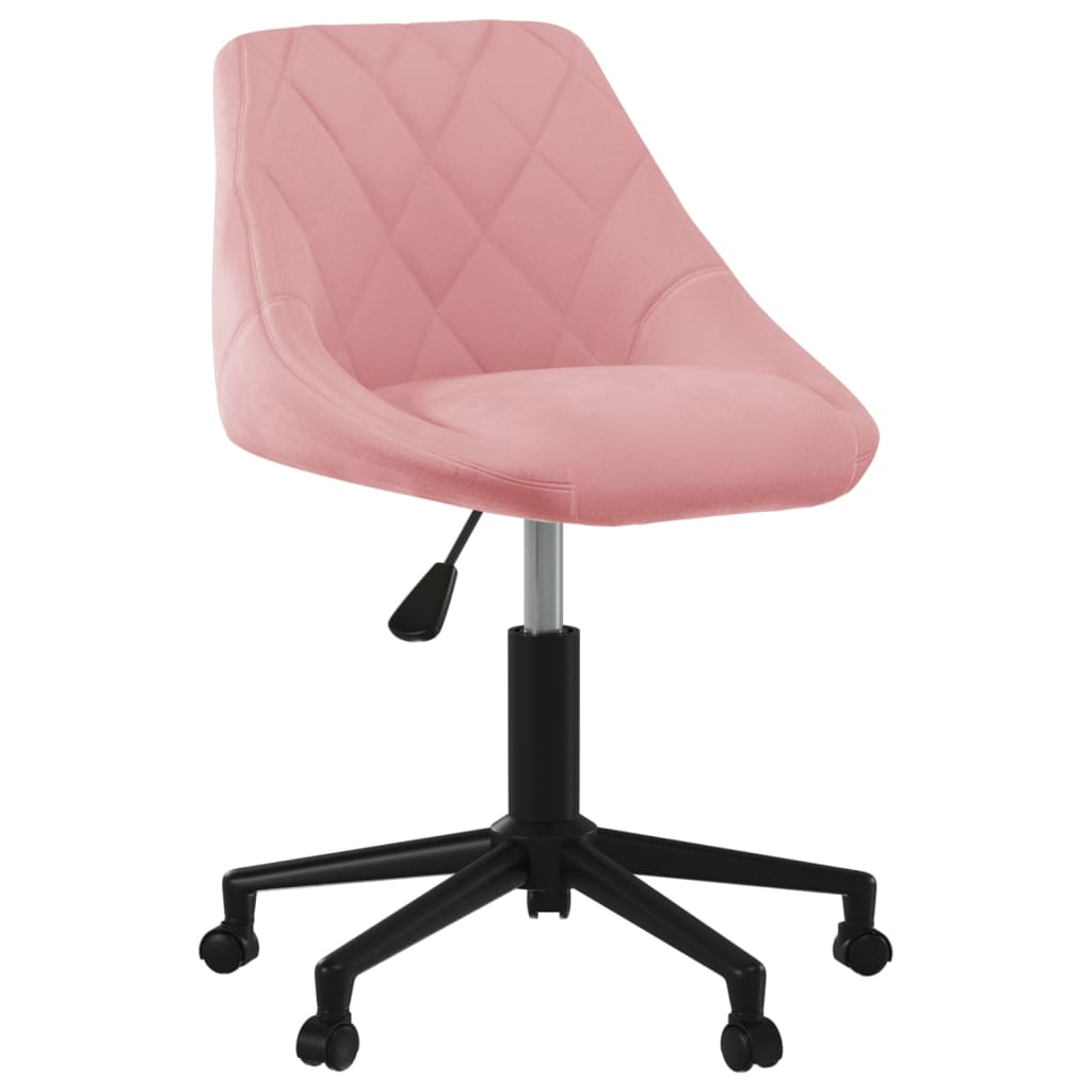 Swivel dining chair, pink, velvet