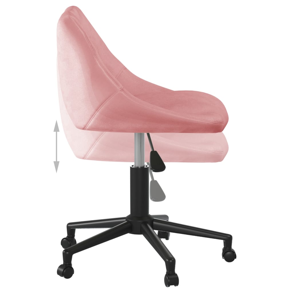Swivel dining chair, pink, velvet