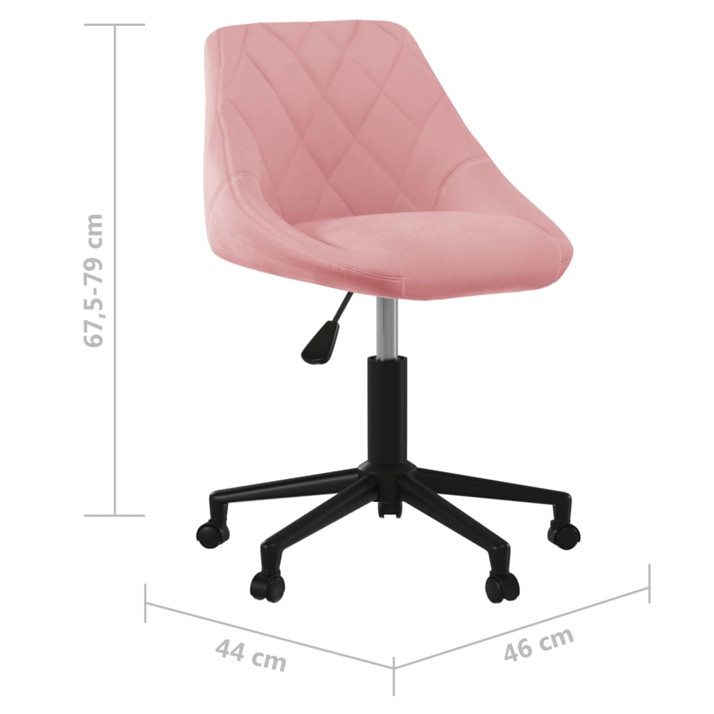 Swivel dining chair, pink, velvet