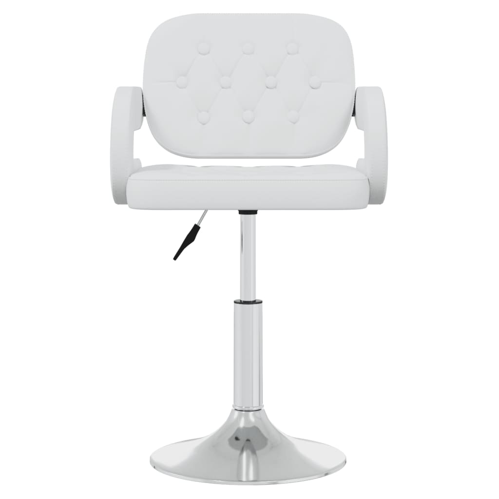 Swivel Dining Chairs, 4 pcs, White Faux Leather