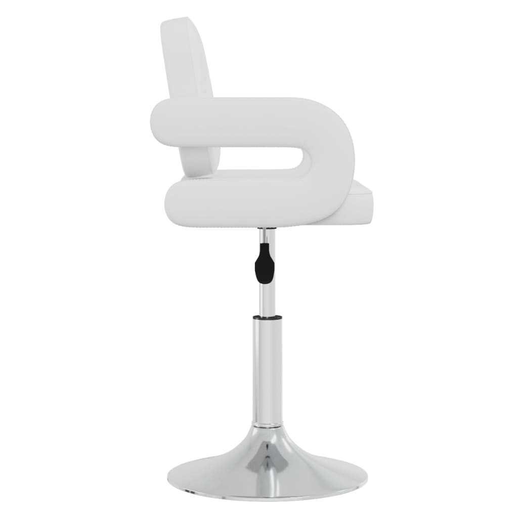 Swivel Dining Chairs, 4 pcs, White Faux Leather