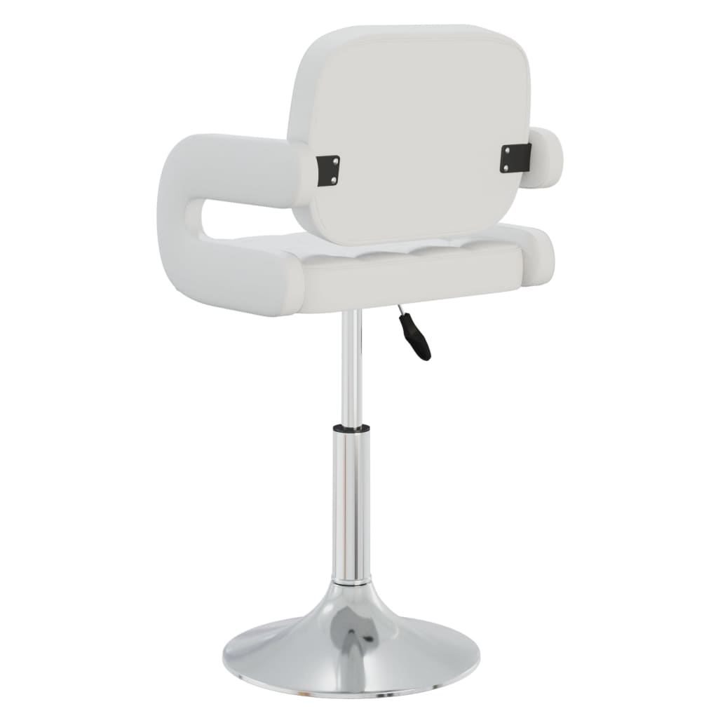 Swivel Dining Chairs, 4 pcs, White Faux Leather