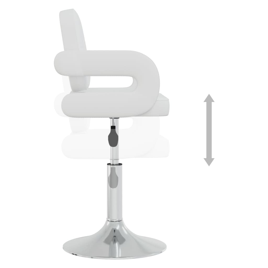 Swivel Dining Chairs, 4 pcs, White Faux Leather